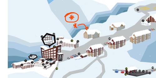 a map of a city with a lighthouse at Valle Nevado Ski Chill in 6Px in Farellones