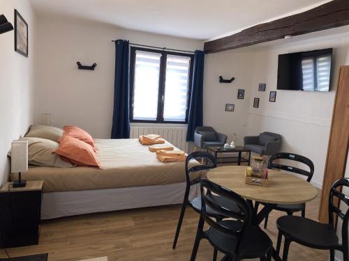 Posezení v ubytování gite quend piscine chauffée