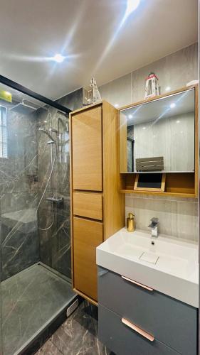 Bilik mandi di An Exceptional Apartment, 20 Min Paris, 10 Min Orly Airport, 30 Min Disney, 25 Min Versailles, Parking free