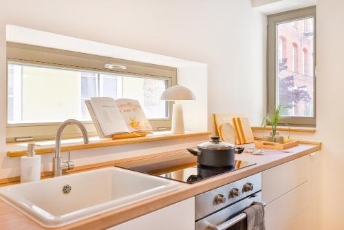 Η κουζίνα ή μικρή κουζίνα στο Apartments an Sankt Jacobi