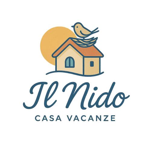 a bird on a house logo at Il nido in Alezio