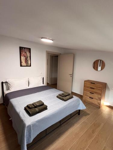 Postel nebo postele na pokoji v ubytování Apartment In Nea Fokea