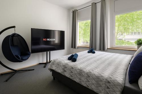 Μια τηλεόραση ή/και κέντρο ψυχαγωγίας στο Luxury apartment center of Düsseldorf
