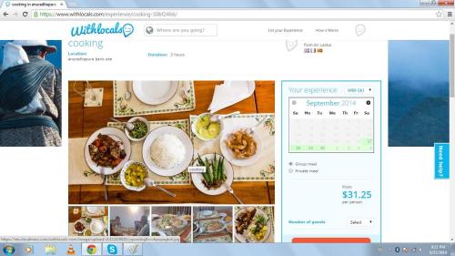a collage of pictures of food on a website at Villa Senowin in Anuradhapura