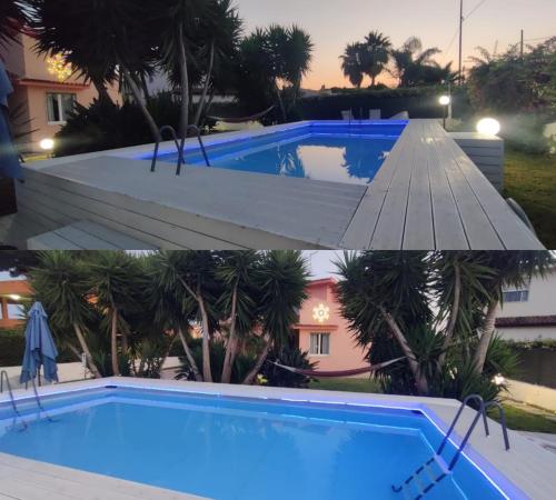 a large swimming pool with a ramp next to a building at Pool Seaside Relais - VILLE Ninfea, Marea, Rosa e Cassiopea in Fontane Bianche