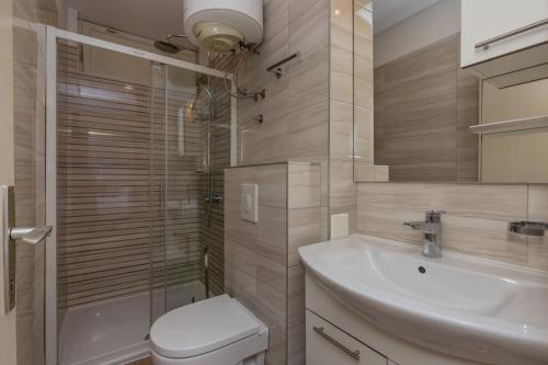 Koupelna v ubytování Rooms Ivka