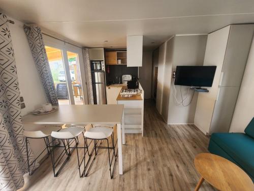 TV a/nebo společenská místnost v ubytování Mobilhome dans les Pins