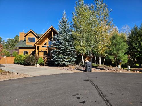 a house with a driveway in front of it at Tree House Pinetop Az in Pinetop-Lakeside