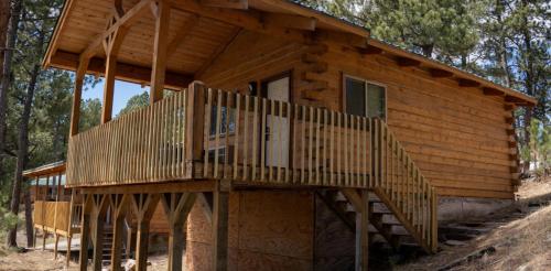 a house being constructed in the woods at Rock Crest Lodge & Cabins in Custer