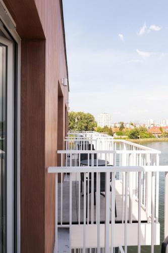Balkón nebo terasa v ubytování Noli Gdansk Riverside