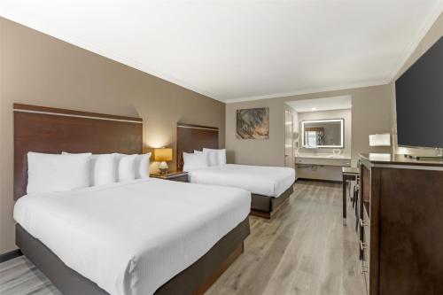 a hotel room with two beds and a television at Best Western Redondo Beach Galleria Inn Hotel - Beach City LA in Redondo Beach