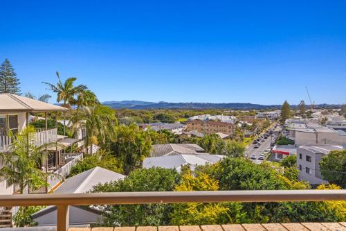 a view of a city from the balcony of a house at Sea Gaze 4 - With Remarkable Ocean Views in Kingscliff