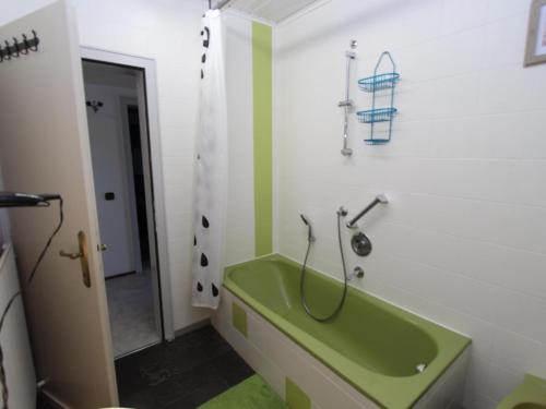 a bathroom with a green tub and a shower at Yannsa in Untertweng