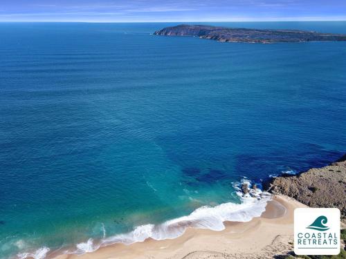 an aerial view of a beach and the ocean at Alonda - Ocean Views in San Remo