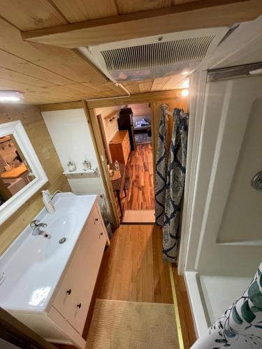 a bathroom with a sink and a tub at Cottage in Punta Gorda in Punta Gorda