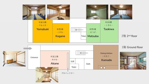 a floor plan of a house with different prices at Vacation Rental 八庵 HACHIAN in Hachinohe