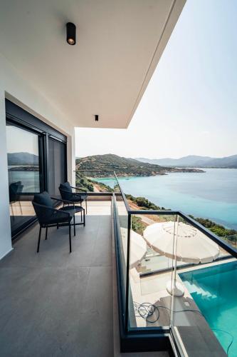 a house with a view of the water at Alexandria Seaside Luxury Villas in Kriaritsi in Sikia