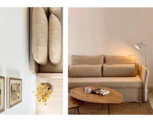 a living room with a couch and a coffee table at Canaryislandshost l Sol in Tías