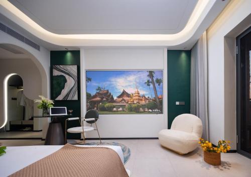 Cama o camas de una habitación en Naga Hotel
