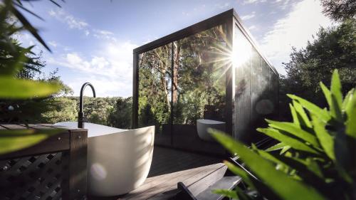 Un jardín fuera de Mirror Home Yarra Valley