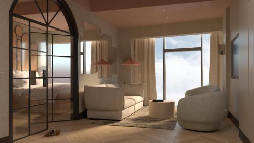 Posezení v ubytování Apartamenty Sky Tower