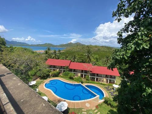 an aerial view of a resort with a swimming pool at Asia Grand View Hotel in Coron