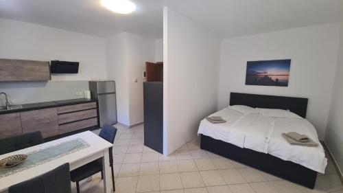 Katil atau katil-katil dalam bilik di Apartments STRUNAJN
