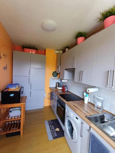Η κουζίνα ή μικρή κουζίνα στο Apartment with terrace in Berchem-Sainte-Agathe