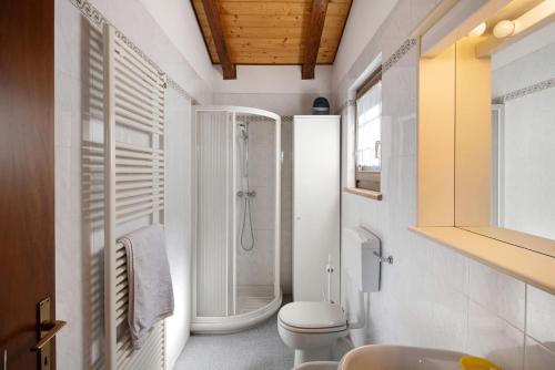 a bathroom with a toilet and a shower at Casa delle Delizie in SantʼAmbrogio di Valpolicella