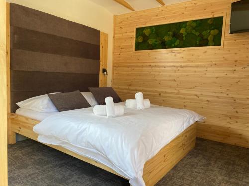 Ein Bett oder Betten in einem Zimmer der Unterkunft Třebovický mlýn