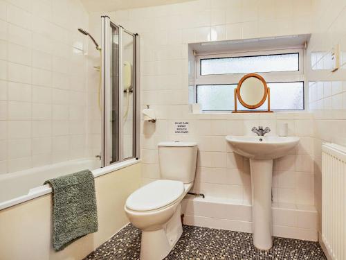un baño con inodoro y lavabo en 1 Bed in Combe Martin PARSC, en Berrynarbor