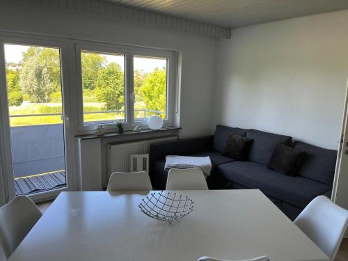 Ruang duduk di Ferienwohnung Leipold