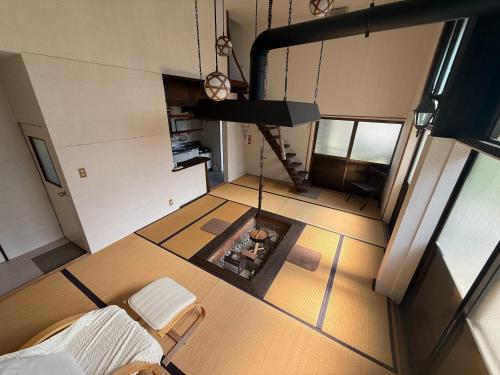 an overhead view of a living room with a fire place at Itoshima - House - Vacation STAY 19051 in Itoshima