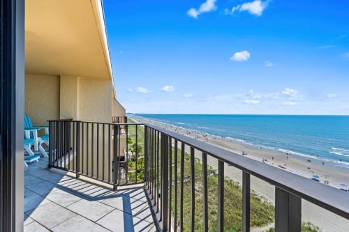 a balcony with a view of the beach at The Summit #9E - Oceanfront in Myrtle Beach