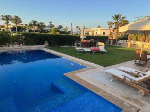 Ghazala stand alone villa 6 rooms private pool sea view beach available north coast 12 mins from marassi