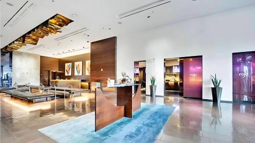 a lobby of a hotel building with at Vista Balcony Collection - StripSuite Palms Place Hotel, Resort & Casino in Las Vegas