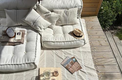 Χώρος καθιστικού στο Tiny House im Grünen 201 - Terrasse, WLAN und Wiesenblick