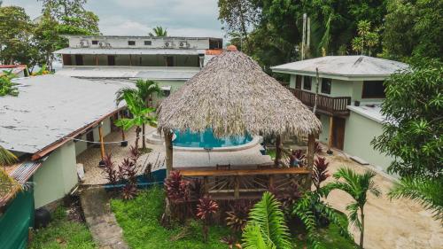 an aerial view of a house with a swimming pool at Casa Nova at La Escapadita in Esterillos