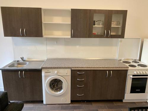 Η κουζίνα ή μικρή κουζίνα στο Apartman Green Hill 2