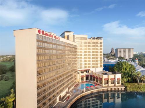 an aerial view of the hampton inn suites hotel at Ramada Plaza by Wyndham Orlando Resort & Suites Intl Drive - Newly Renovated! in Orlando
