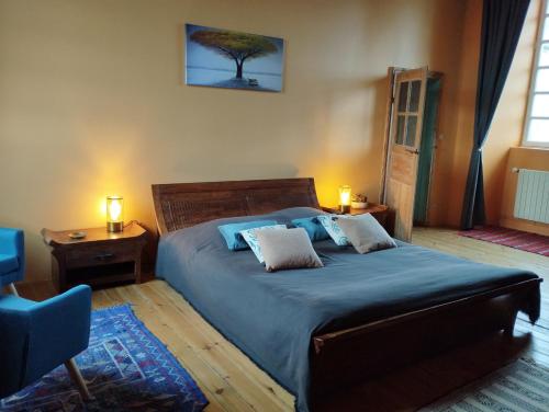 Una cama o camas en una habitación de Une ou deux chambres dans une demeure historique
