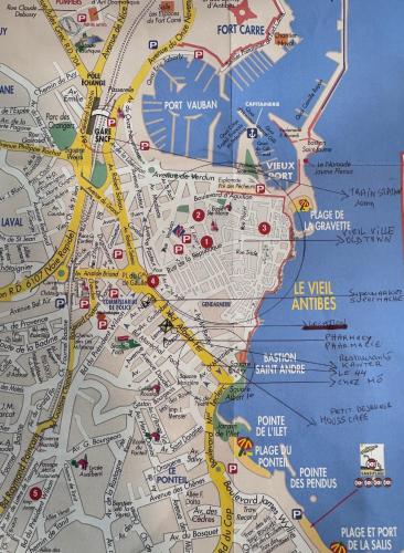 a map of the city of positano at Le Nid Douillet du Carré d'OR in Antibes
