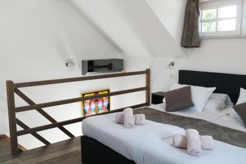 Postel nebo postele na pokoji v ubytování B&B Vidmar, Lesce-Bled
