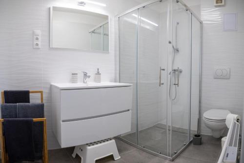 Koupelna v ubytování Patakpart Apartmanok