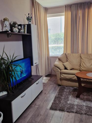 TV a/nebo společenská místnost v ubytování NIKO Sea Apartments