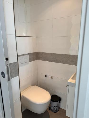 Koupelna v ubytování Superbe appartement vue mer garage privatif ferme