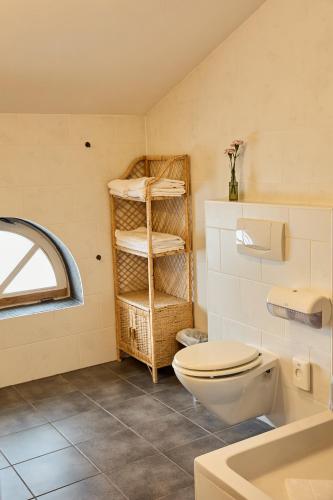 a bathroom with a toilet and a sink at Hotel Luitpold am See in Prien am Chiemsee