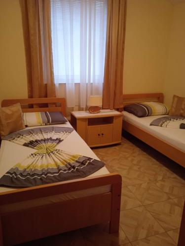 a room with two beds and a window at Apartman Andrija Polje in Polje