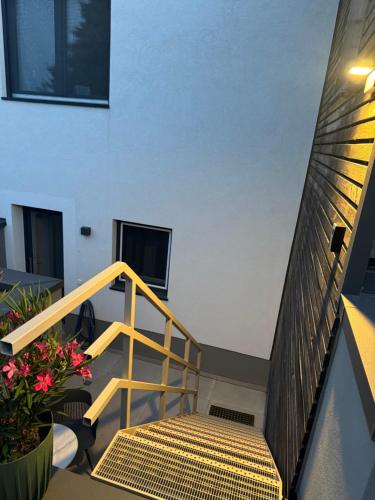 Μπαλκόνι ή βεράντα στο Kleines Appartment für Pendler und Reisende