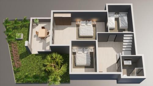 a rendering of a bedroom apartment at #481 - Spacious 3BR Duplex with Private Garden in Datca